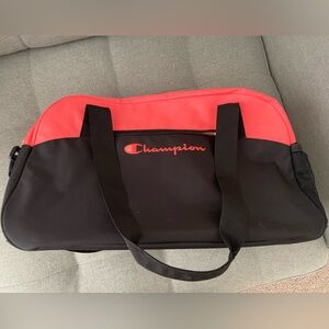 Champion Coral and Black Duffel Bag
